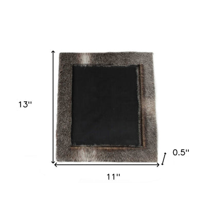 8" x 10" Gray Cowhide Tabletop Picture Frame with Mat