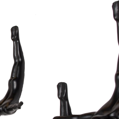 Set of Three Silver Resin Diving Man Hanging Dimensional Sculpture