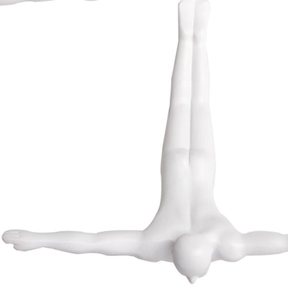 Set of Three Silver Resin Diving Man Hanging Dimensional Sculpture