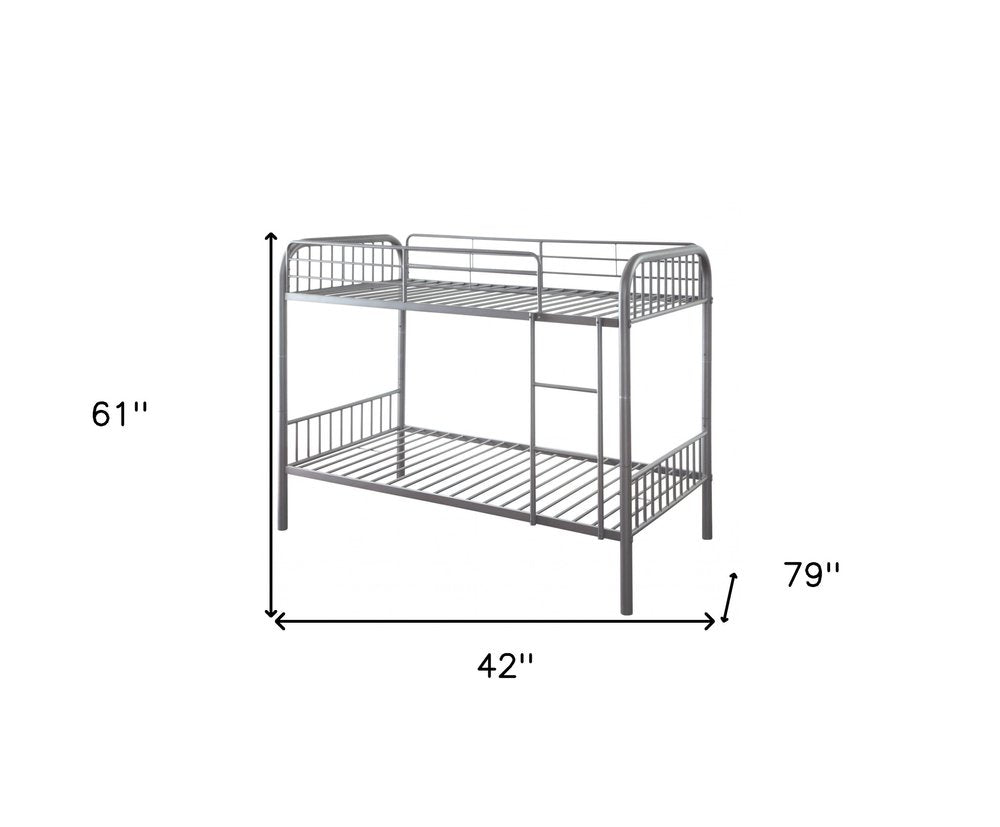 Gunmetal Twin Over Twin Metal Bunk Bed