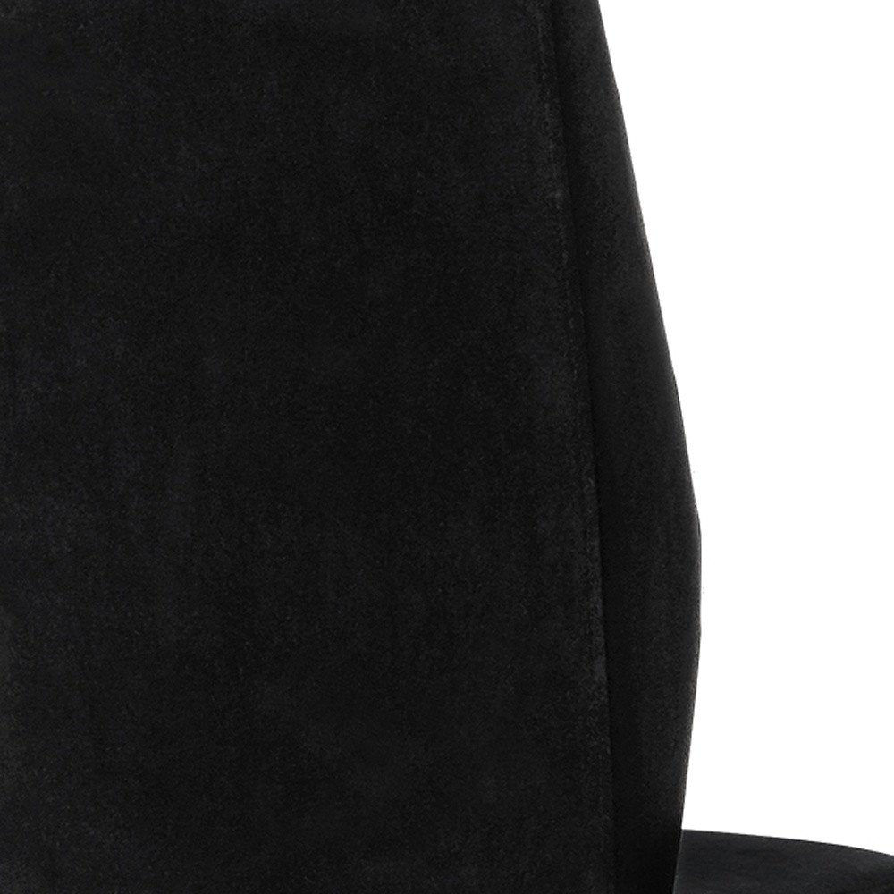 Set of Two Black And Silver Upholstered Velvet Dining Side Chairs