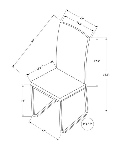 Set of Two Black And Silver Upholstered Faux Leather Dining Side Chairs