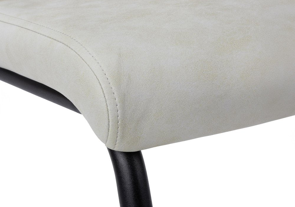 Set of Two Gray And Black Upholstered Polyester Dining Side Chairs