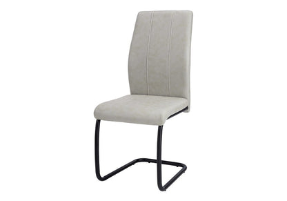 Set of Two Gray And Black Upholstered Polyester Dining Side Chairs