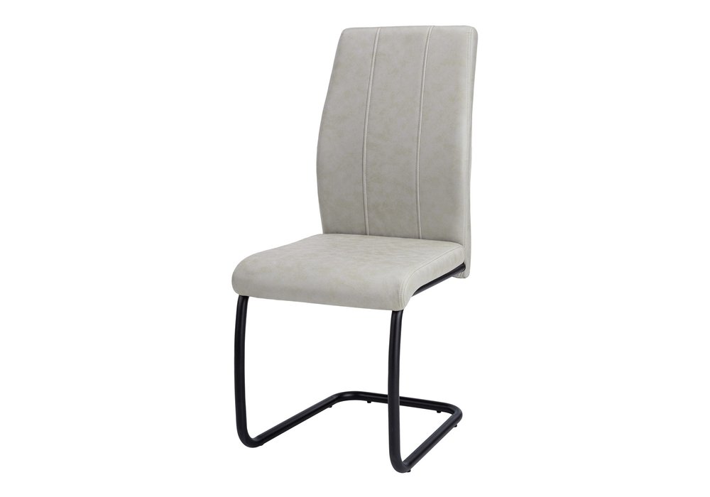Set of Two Gray And Black Upholstered Polyester Dining Side Chairs