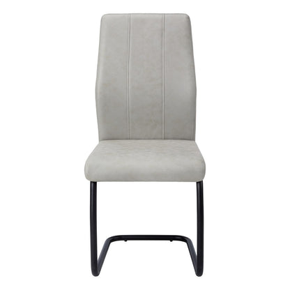 Set of Two Gray And Black Upholstered Polyester Dining Side Chairs