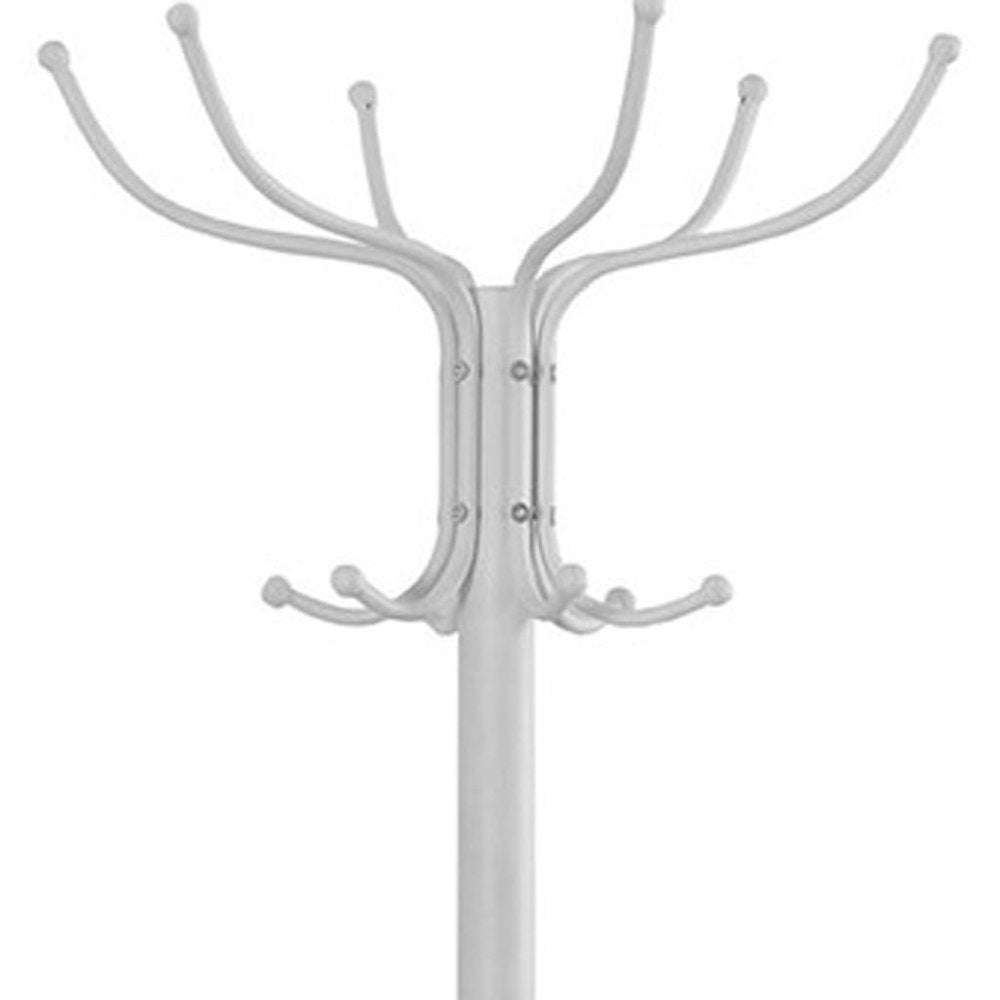 18" X 18" X 70" White  Metal  Coat Rack