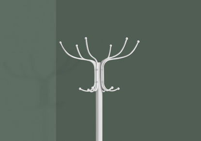 18" X 18" X 70" White  Metal  Coat Rack