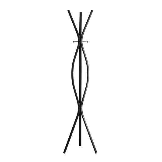 72" Black Metal Coat Rack