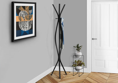 72" Black Metal Coat Rack