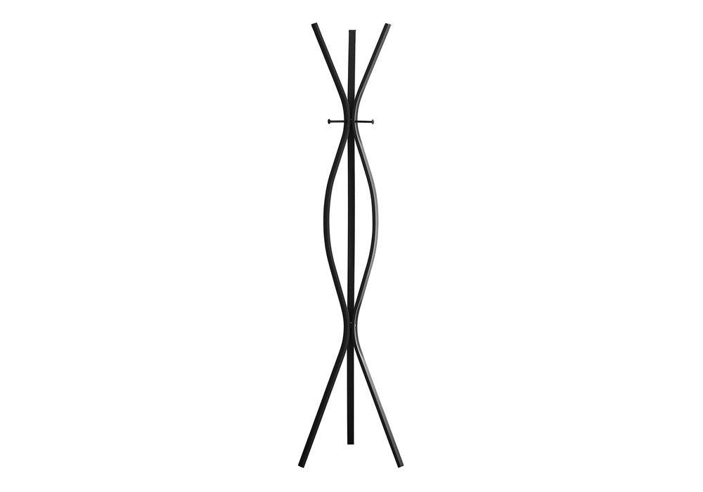72" Black Metal Coat Rack