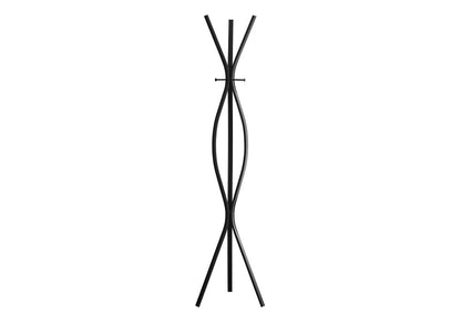 72" Black Metal Coat Rack