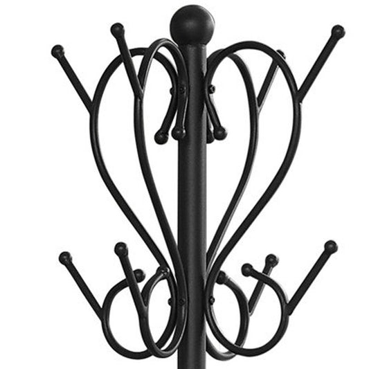 16" X 16" X 71" Black  Metal  Umbrella Holder Coat Rack
