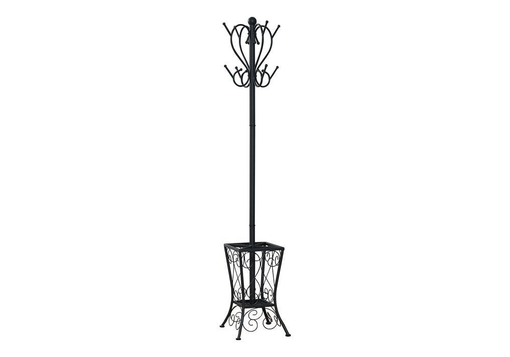 16" X 16" X 71" Black  Metal  Umbrella Holder Coat Rack