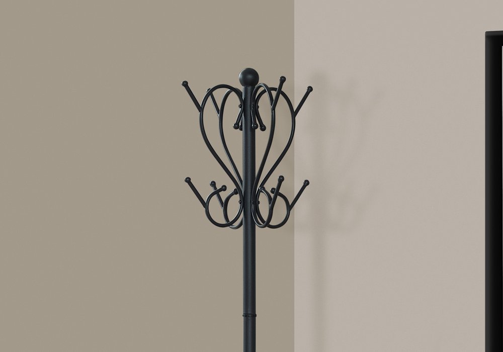 16" X 16" X 71" Black  Metal  Umbrella Holder Coat Rack