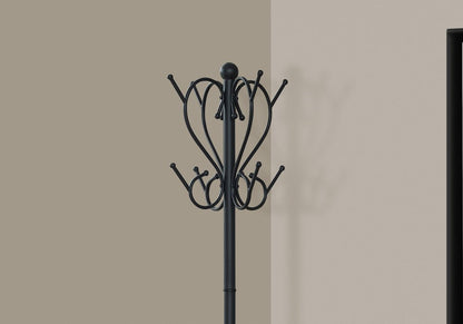 16" X 16" X 71" Black  Metal  Umbrella Holder Coat Rack
