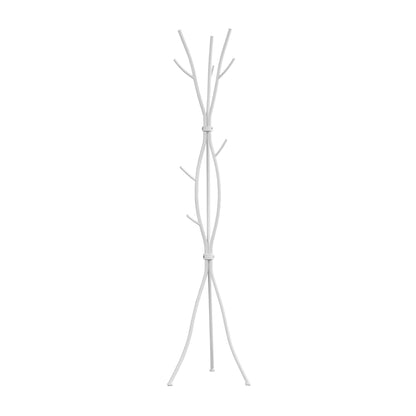 74" White Metal Modern Tree Branch Coat Rack