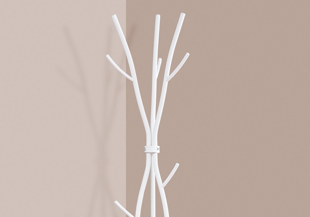 74" White Metal Modern Tree Branch Coat Rack