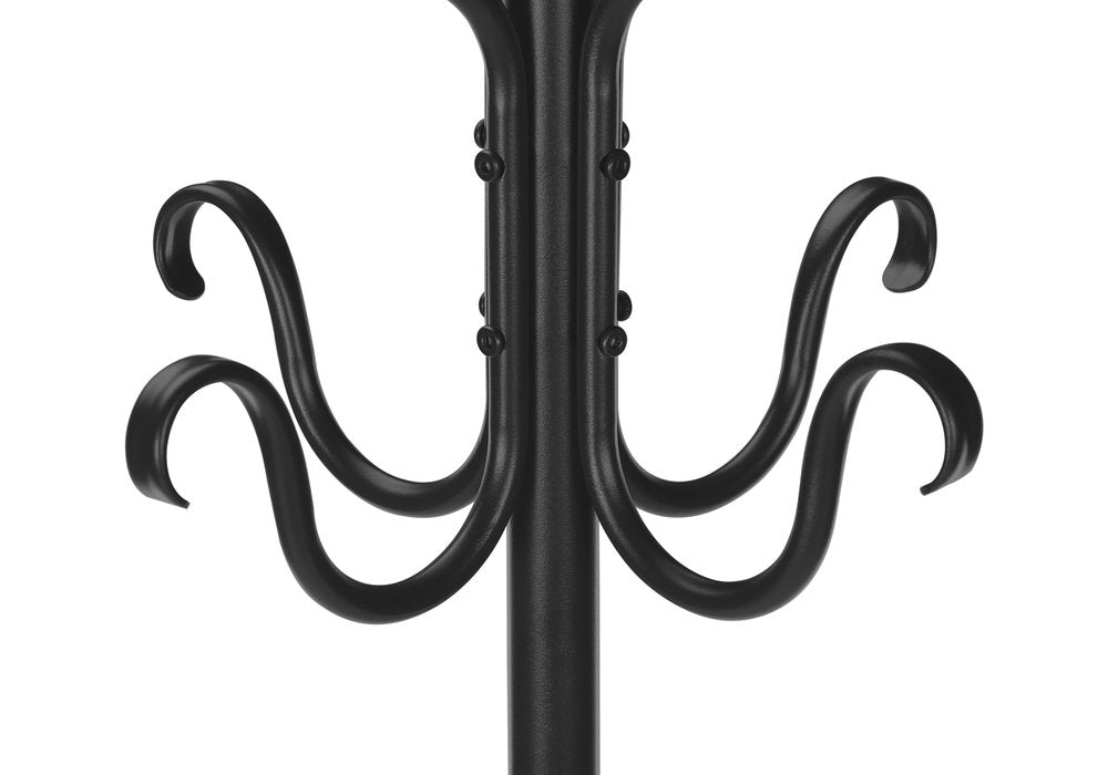 21" X 21" X 74" Black  Metal  Coat Rack