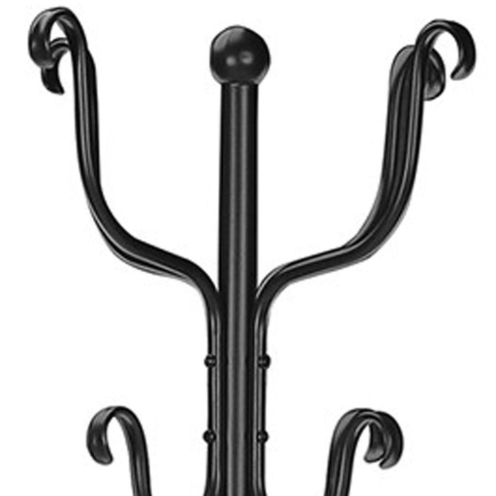 21" X 21" X 74" Black  Metal  Coat Rack