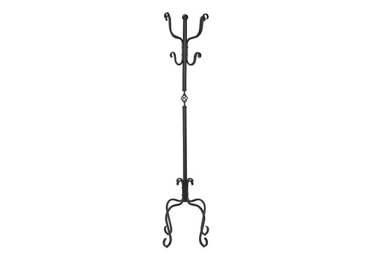 21" X 21" X 74" Black  Metal  Coat Rack
