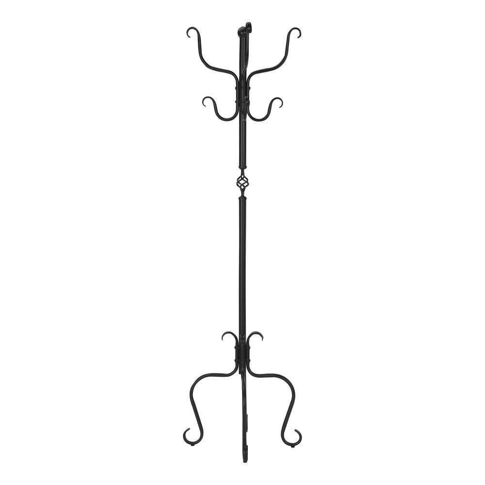 21" X 21" X 74" Black  Metal  Coat Rack