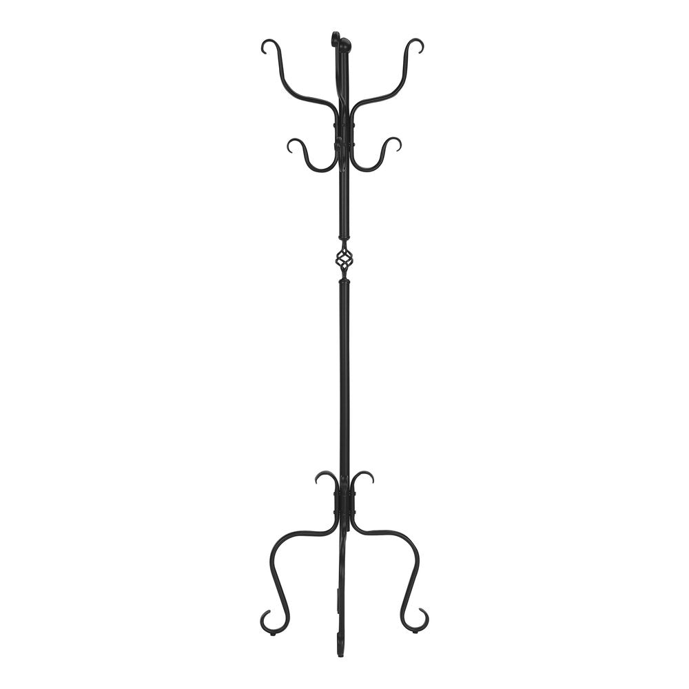 21" X 21" X 74" Black  Metal  Coat Rack