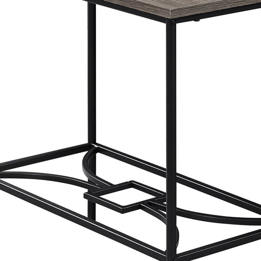 24" Taupe And Black Console Table With Storage