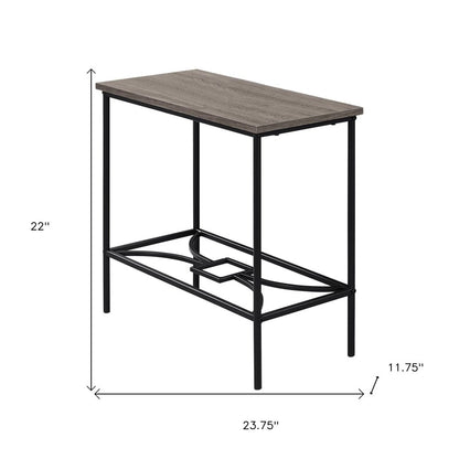 24" Taupe And Black Console Table With Storage