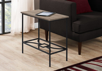 24" Taupe And Black Console Table With Storage