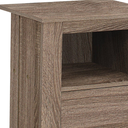 24" Taupe Wood End Table With Shelf