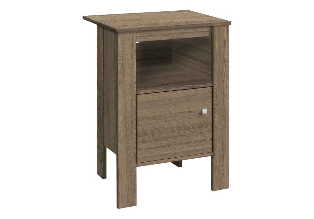 24" Taupe Wood End Table With Shelf