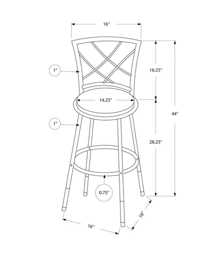 Set of Two 28" Black Metal Bar Chairs