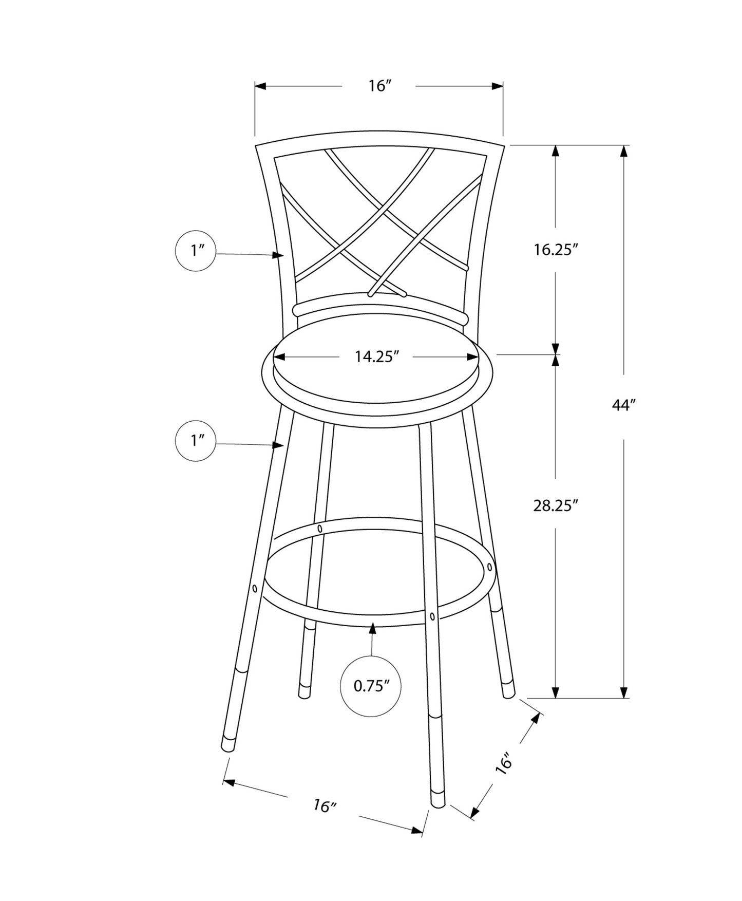 Set of Two 28" Gray and White Metal Bar Chairs