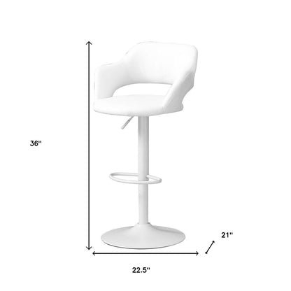 White Metal Low Back Bar Height Bar Chair