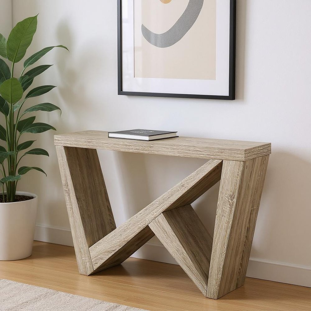 47" Taupe Abstract Console Table
