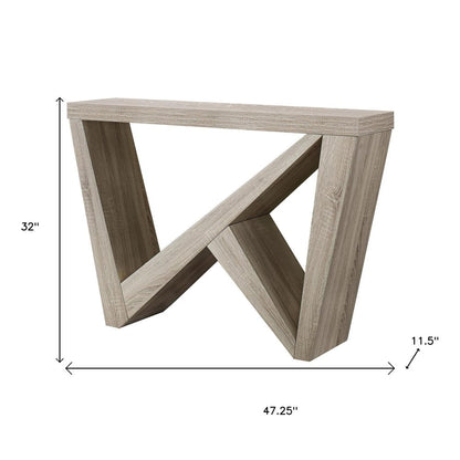 47" Taupe Abstract Console Table