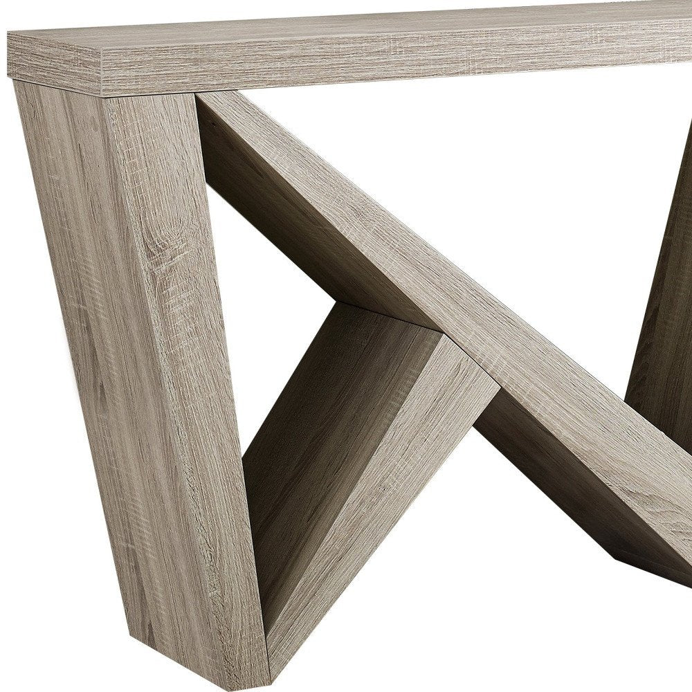 47" Taupe Abstract Console Table