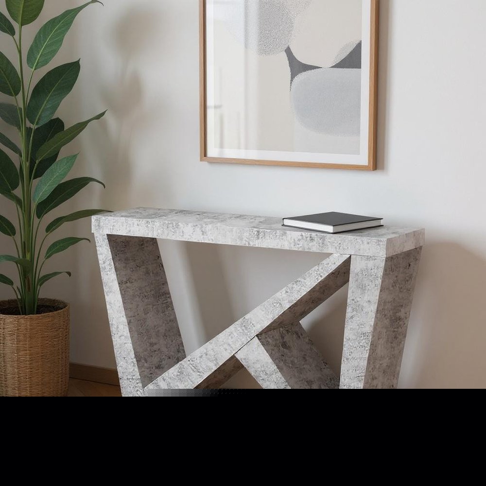 47" Gray Abstract Console Table