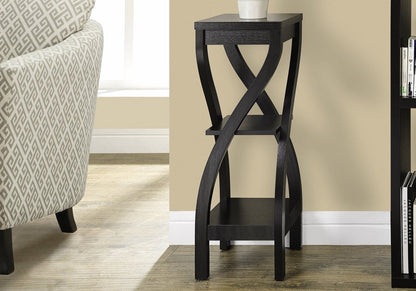 32" Deep Taupe Wood Square End Table With Two Shelves