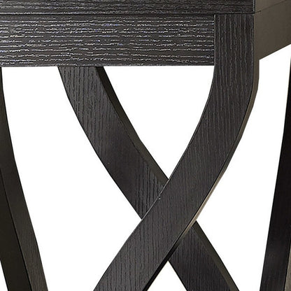 32" Deep Taupe Wood Square End Table With Two Shelves