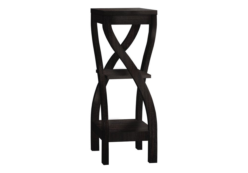 32" Deep Taupe Wood Square End Table With Two Shelves