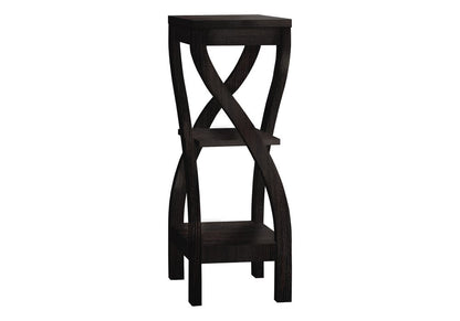 32" Deep Taupe Wood Square End Table With Two Shelves