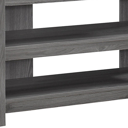 42" Black and Gray Open Shelving TV Stand