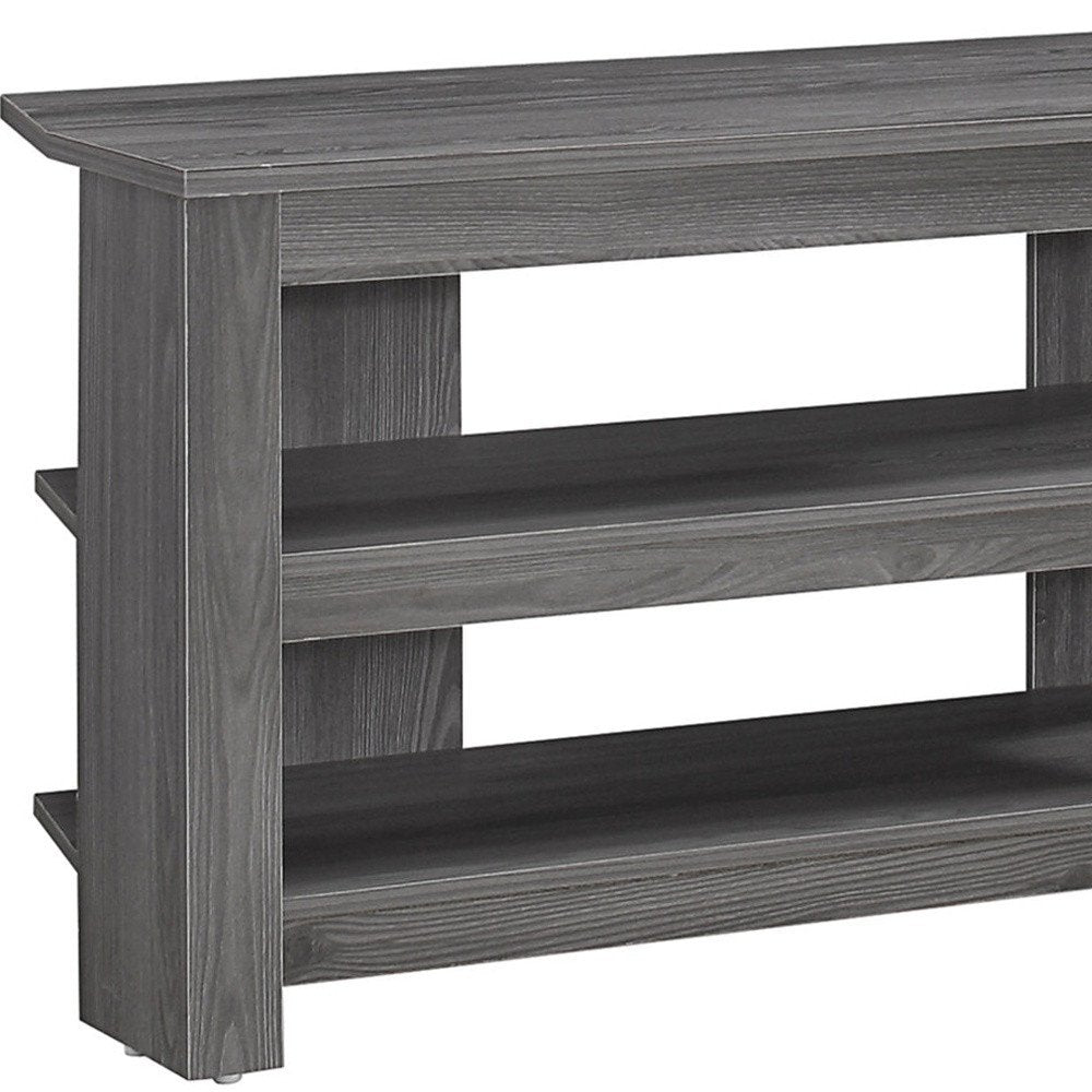 42" Black and Gray Open Shelving TV Stand