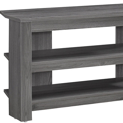 42" Black and Gray Open Shelving TV Stand
