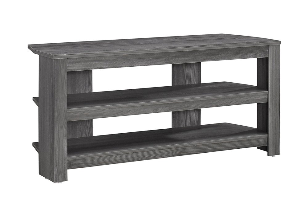 42" Ash Gray Open Shelving TV Stand