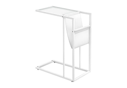 White Modern Metal And Glass Tv Table