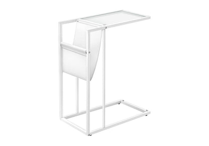 White Modern Metal And Glass Tv Table