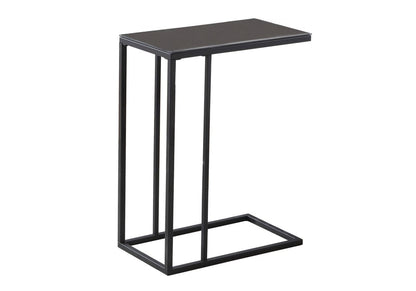 18.25" X 10.25" X 24" Black Metal Tempered Glass Accent Table